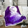 thumbnail image 1 of Wolf Fuzzy Blanket 3D White Wolf Throw Blanket Throw,Fantasy Moon Wolf Fleece Blanket Starry Galaxy Wild forest Sherpa Blanket ,Wolf Gifts Warm Fluffy Blanket, 1 of 4