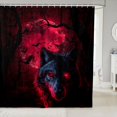thumbnail image 1 of Wolf Shower Curtain Set for Bathroom,Red Moon Wolf Bathroom Accessories,Safari Animals Fabric Shower Curtain Gothic Home Decor Wolf Print Bathroom Curtain 72"Wx78"L, 1 of 5
