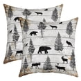 thumbnail image 1 of Woodland Animals Pillow Covers,Bear Elk Deer Cushion Covers Rabbit Wolf Fox Goat Rustic Wildlife Moose Throw Pillow Covers 20x20 Inch Vintage Farmhouse Decor, 1 of 7