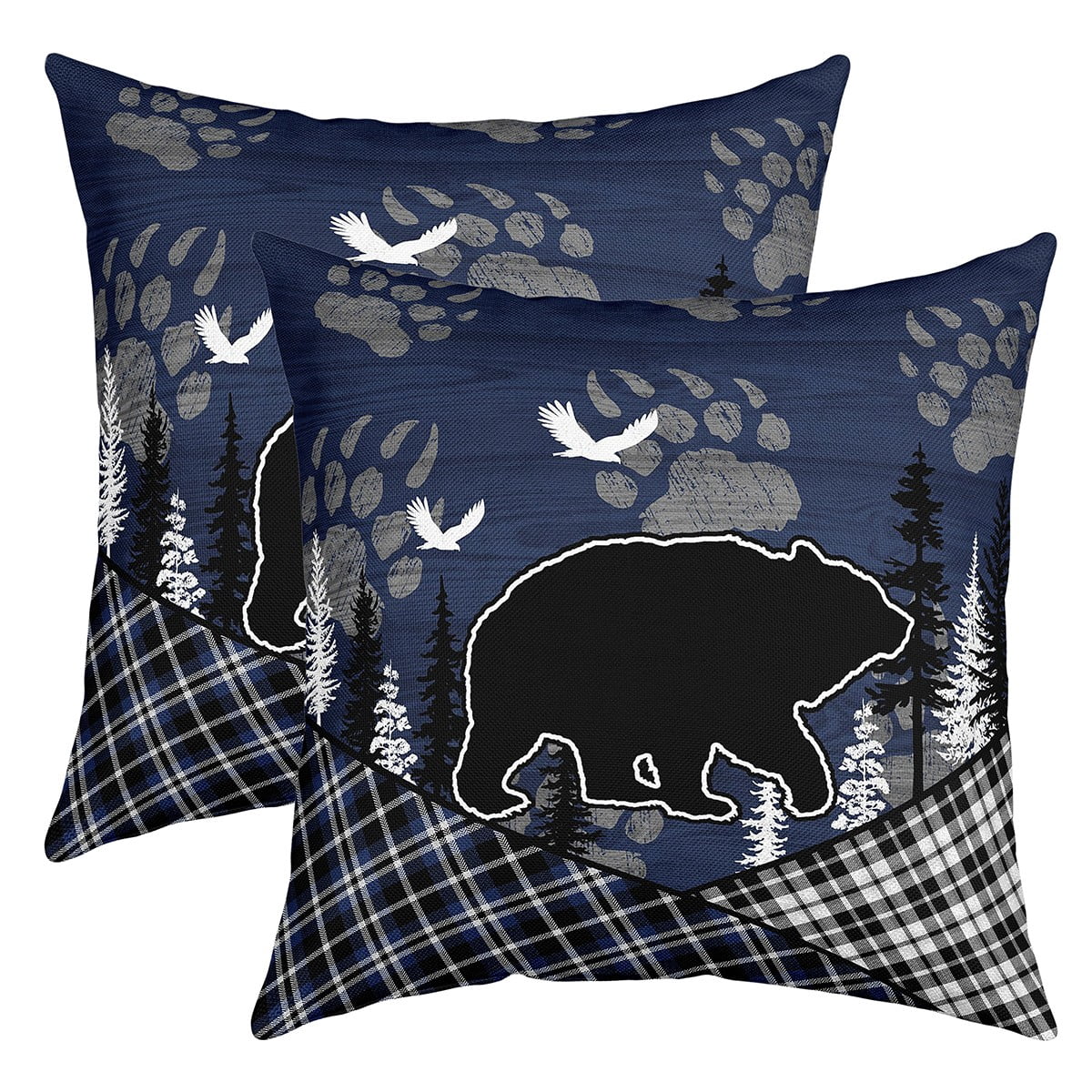 Curated visual reference: Picture Idea: Woodland Bear Pillow Covers 24X24 Inch Set Of 2 Black