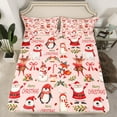 YST Xmas Decor Bedding Set For Girls Kids, Santa Claus Fitted Sheet