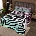 thumbnail image 1 of YST Zebra Print Bedspread King Size Black Rainbow Quilt Set, Wild Animal Theme Coverlet Set Safari Bedding Set, Abstract Stripe Bed Cover Microfiber Super Cozy 3pcs, 1 of 2