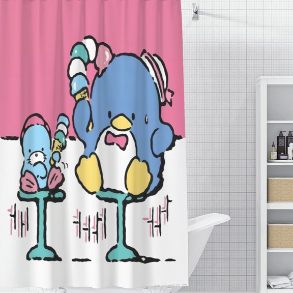 YST25ZY Home Bathroom Shower Curtain, 59"x70.8" Tuxedo Sam Waterproof Quick Dry Curtain, Mildew Resistant Curtain with Hooks