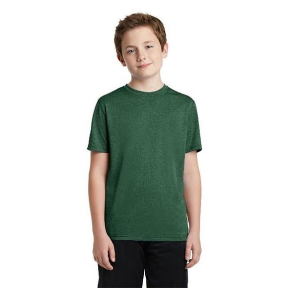 YST360 Youth Heather Contender Tee, Forest Green Heather - Large