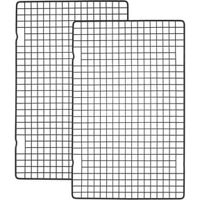YSTDHL 2 Pack Black Heavy-Duty Wire Cooking Rack Baking Racks, Nonstick Baking & Cooling Grid for Roasting, Cooking, Grilling, Drying - 16" x 10"