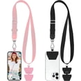 thumbnail image 1 of YSTDHL 2 Pcs Adjustable Phone Lanyard Neck Strap, Universal Mobile Phone Lanyard with 4 Adhesive Tethers, Compatible for iPhone, Samsung, HUAWEI and Most Smartphone Black & Pink, 1 of 7