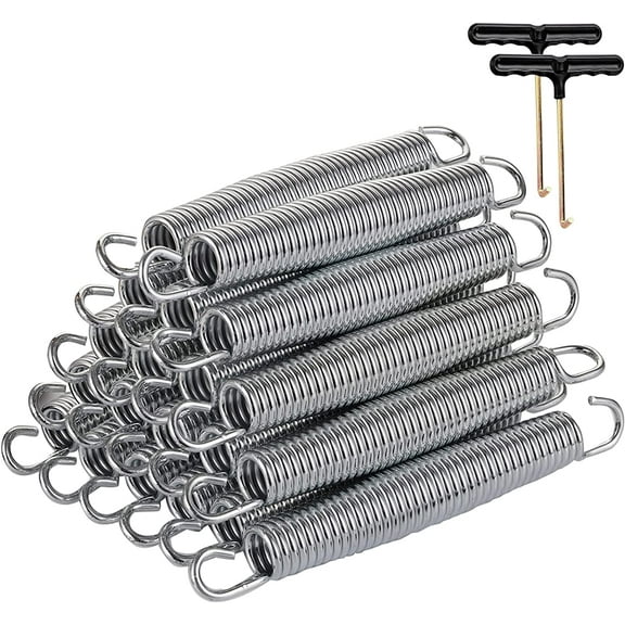 YSTDHL 20 Pack 7 Inch Trampoline Springs with 2 T-Hooks, Stainless Steel Springs Replacement Parts for Skywalker, JumpKing, Upperbounce, Skybound