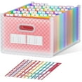 thumbnail image 1 of YSTDHL 26 Pockets Expanding File Folder, Upright & Open Top, A-Z Colorful Tabs, Larger Capacity Accordian Folder, Letter/A4 Size for School, Home and Office - Pink, 1 of 7