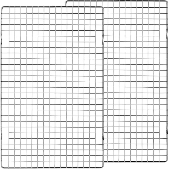 YSTDHL 4 Pack Black Heavy-Duty Wire Cooking Rack Baking Racks, Nonstick Baking & Cooling Grid for Roasting, Cooking, Grilling, Drying - 16" x 10"