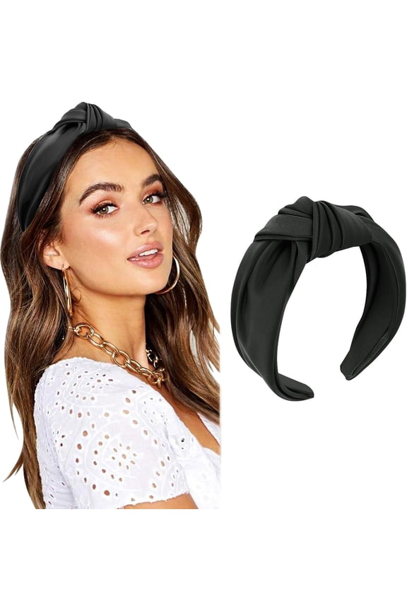 Headbands for Women Girls Knotted Elastic Hair Band Fashion Fabric Hairbands Cute Top Knot Head Band