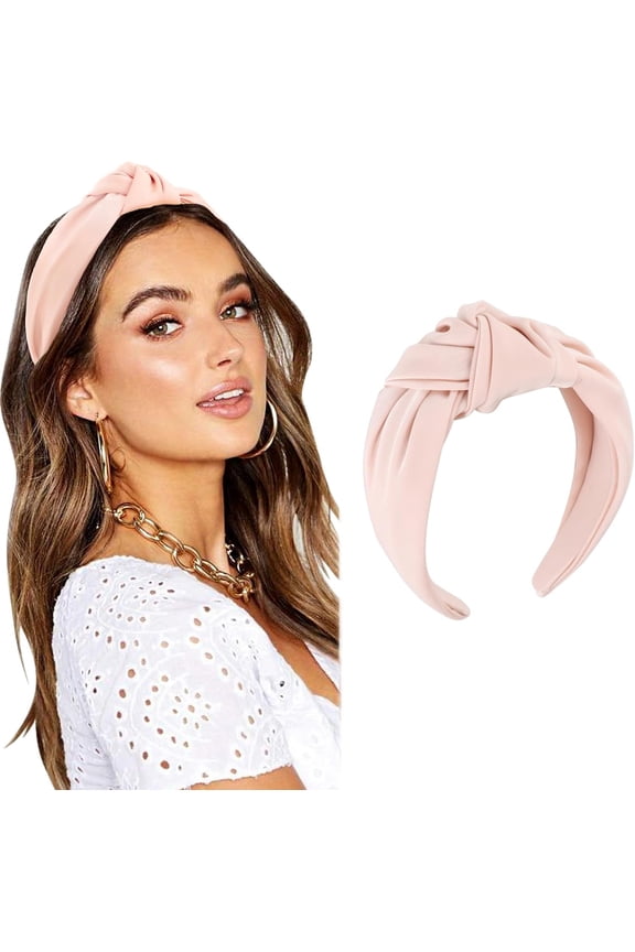Headbands for Women Girls Knotted Elastic Hair Band Fashion Fabric Hairbands Cute Top Knot Head Band