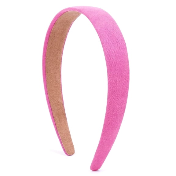 YSTDHL Pink Headband for Women 1 inch Wide Hot Pink Women’s Headband Faux Sueded Cute Pink Headbands for Girls