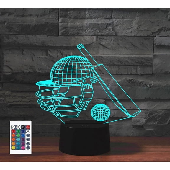 YSTIAN 3D Baseball Remote Control 16 Color Night Lights Illusion Acrylic LED Table Bedside Lamp Children Bedroom Desk Decor Birthday Gifts Toy for Kids