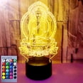 thumbnail image 1 of YSTIAN 3D Buddha Night Light Table Desk Optical Illusion Lamps 16 Color Changing Lights LED Table Lamp Xmas Home Love Birthday Children Kids Decor Toy Gift, 1 of 5