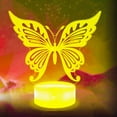 thumbnail image 1 of YSTIAN 3D Butterfly Night Light Lamp Illusion Night Light 7 Color Changing Touch Switch Table Desk Decoration Lamps Acrylic Flat ABS Base USB Cable Toy (Bus), 1 of 3