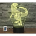 thumbnail image 1 of YSTIAN 3D Dinosaur Remote Control 16 Color Night Lights Illusion Acrylic LED Table Bedside Lamp Children Bedroom Desk Decor Birthday Gifts Toy for Kids, 1 of 8