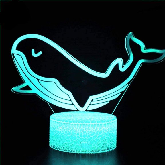 YSTIAN 3D Dolphin Night Light 16 Colors Illusion Lamp USB Table Desk Led Light Bedroom Decoration Christmas Present Birthday Gift Kids Decoracin De Dormitorio De Luz De Noche Led
