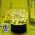 thumbnail image 1 of YSTIAN 3D Hedgehog Night Light led Lamp Illusion 16 Color Changing Table Desk Decoration Lamps Acrylic Flat ABS Base USB Cable Birthday Gift Toys, 1 of 5