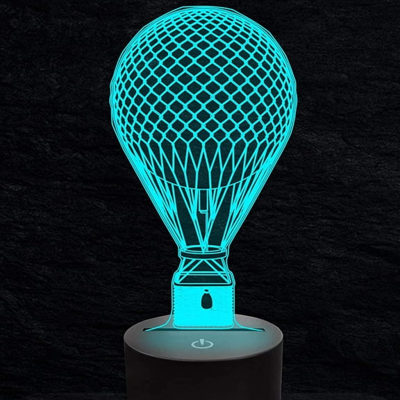 YSTIAN 3D Hot Air Balloon Night Light Lamp Illusion Led 7 Color Changing Touch Switch Table Desk Decoration Lamps Gift with Acrylic Flat ABS Base USB Cable Toy
