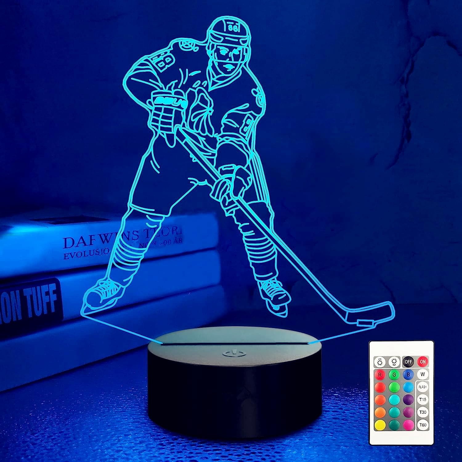 Puck, Ice Hockey 3d Luz Nocturna, 7 Colores Cambiantes De Iluminación óptica Touch Lámpara De Escritorio, Regalo Perfecto Para Niños Decoración Del Hogar Lámpara LED