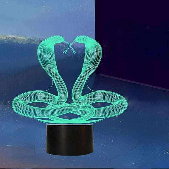 YSTIAN 3D Illusion Lamp Led Snake Night Light for Kids Bedroom 16 Color with Remote Control USB Nightlight for Baby Nursery Gift Decoracin De Dormitorio De Luz De Noche Led