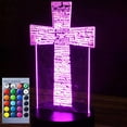 thumbnail image 1 of YSTIAN 3D Jesus Cross Night Light Lamp Illusion 16 Color Changing Table Desk Decoration Lamps Gift Acrylic Flat ABS Base USB Cable Toy, 1 of 5