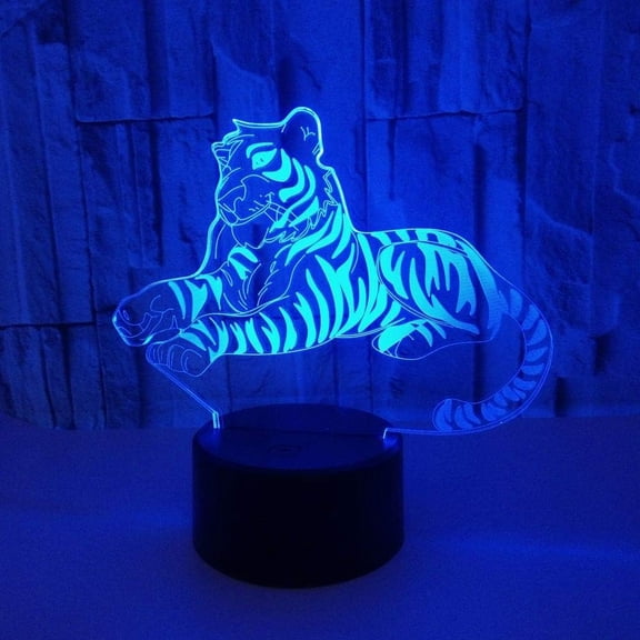 YSTIAN 3D Lamp Illusion Tiger Night Light for Kids 16 Colors Changing Remote Control Bedside Lamps Bedroom Home Decoration Gifts Baby Decoración De Dormitorio De Luz De Noche Led