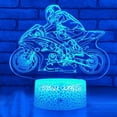 thumbnail image 1 of YSTIAN 3D Motorcycle Car Night Light led Lamp Illusion 7 Color Changing Touch Switch Table Desk Decoration Lamps Birthday Gift Acrylic Base USB Cable Toy, 1 of 3