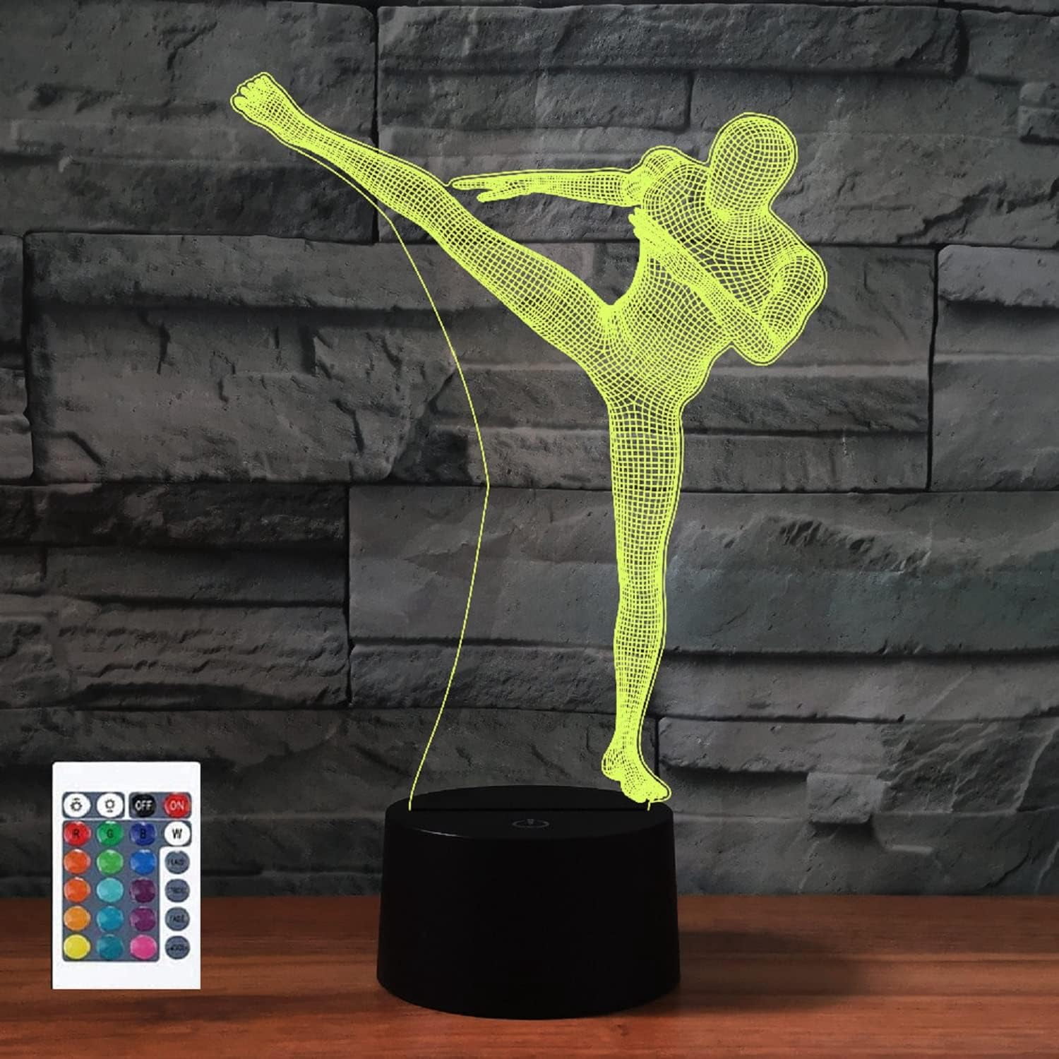3D Meditation Remote Control Night Light - 16 Color LED Acrylic Table Lamp For Kids Room, Desk Decor