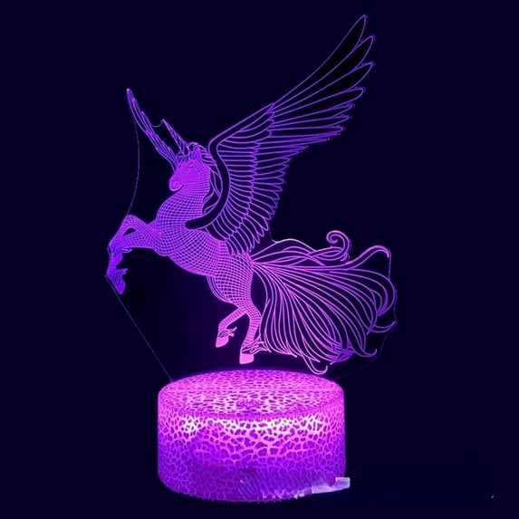 YSTIAN 3D Unicorn Lamp Illusion Led Night Light 16 Colors with Remote USB Table Lamp Unicorn Gifts Bedroom Decoration Nightlight Decoración De Dormitorio De Luz De Noche Led