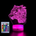 thumbnail image 1 of YSTIAN 3D Wolf Night Light Lamp Illusion Night Light 16 Color Changing Table Desk Decoration Lamps Gift with Acrylic Flat ABS Base USB Cable Toy, 1 of 5