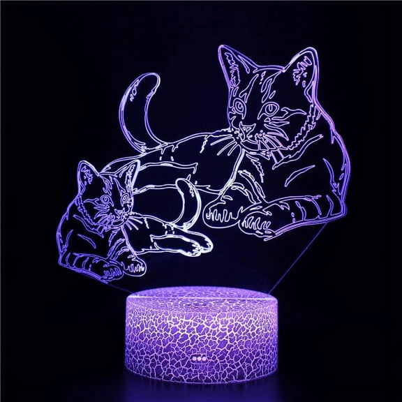 YSTIAN Cat 3D Led Night Light 16 Colors Decoration Optical Arts Night Lights Illusion Desk Lamp for Adult Kids Christmas Birthday Gifts Decoración De Dormitorio