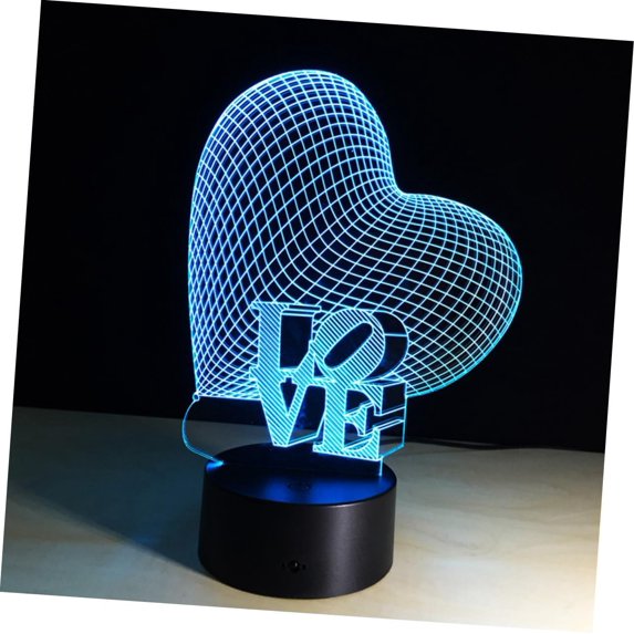 YSTIAN Moon Night Light USB Desk Lamp LED Desk Lamp Moon Night Light Illusion Lamp 3D Lamp Illusion Love Heart Illusion Lamps Slideshow Projector Lamp Ambient Light Remote Control