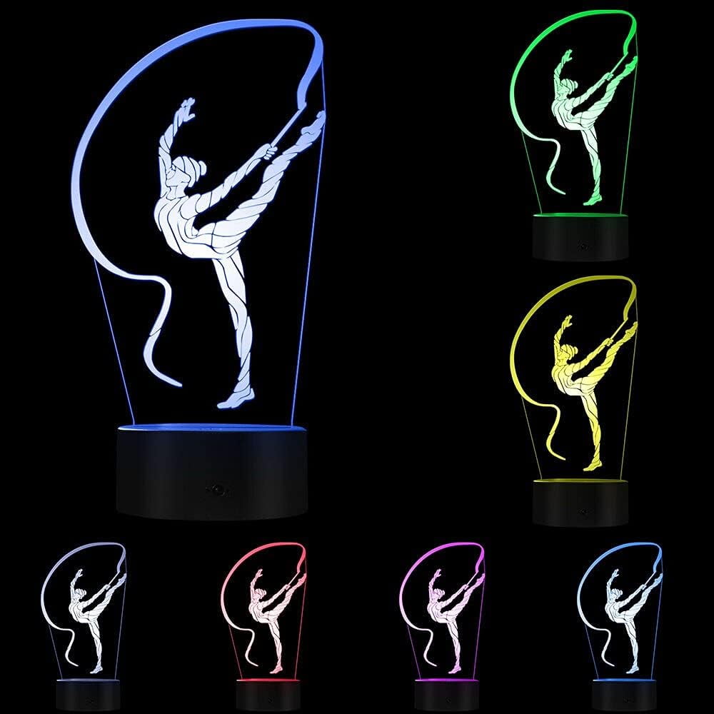 YSTIAN Rhythmic Gymnastic 3D Optical Illusion Night Lamp Gymnastics