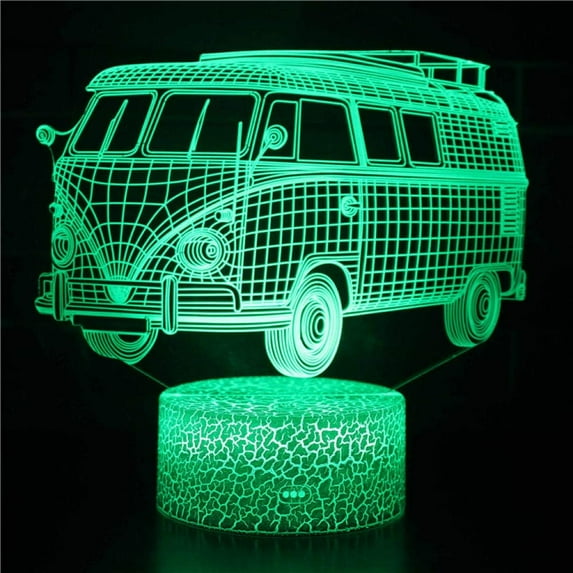 YSTIAN Small Train Shape 3D LED Table USB Night Light 16 Color Change Desk Lamp Bulbing Gift Optical Illusion for Baby Bedroom Decoration