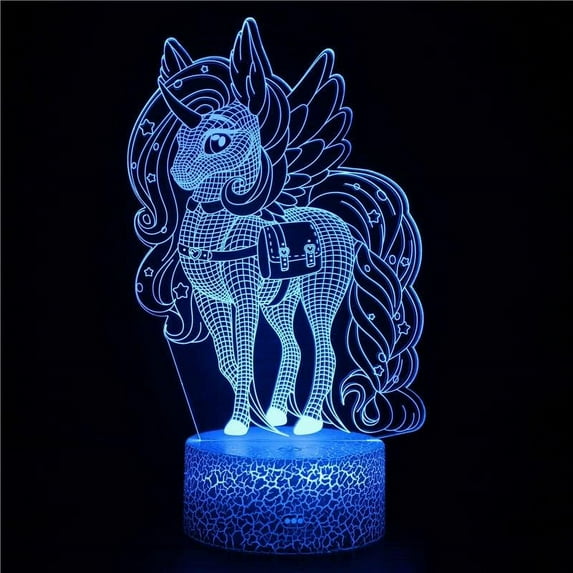 YSTIAN Unicorn 3D Led Illusion Lamp Unicorn Night Light for Kids Remote & Smart Touch 16 Colors Changing Unicorn Toys Gifts for Girls Decoración De Dormitorio De Luz De Noche Led