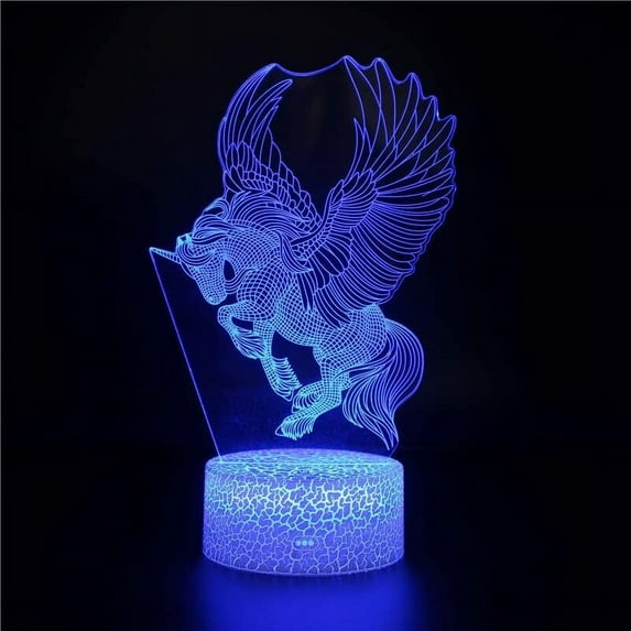 YSTIAN Unicorn 3D Night Light Lamp 16 Colors Changing with Remote Control Unicorn Toys Birthday Gifts for Girls Kids Bedroom Decoration Decoración De Dormitorio De Luz De Noche Led