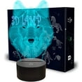 thumbnail image 1 of YSTIAN Wolf 3D Lamps, Wolf Night Light, 7 LED Colors Changing Lighting, Touch USB Charge Table Desk Bedroom Decoration Wolf Fans Birthday Xmas Gifts for Boys Girls Kids Friends Baby, 1 of 7