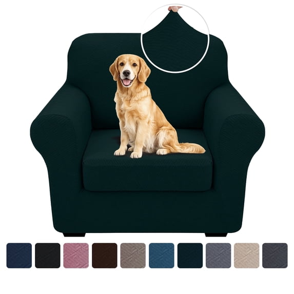 XYMHUN Armchair Cover Stretch Sofa Cover for Armchair Slipcover Furniture Protector,Dark Green