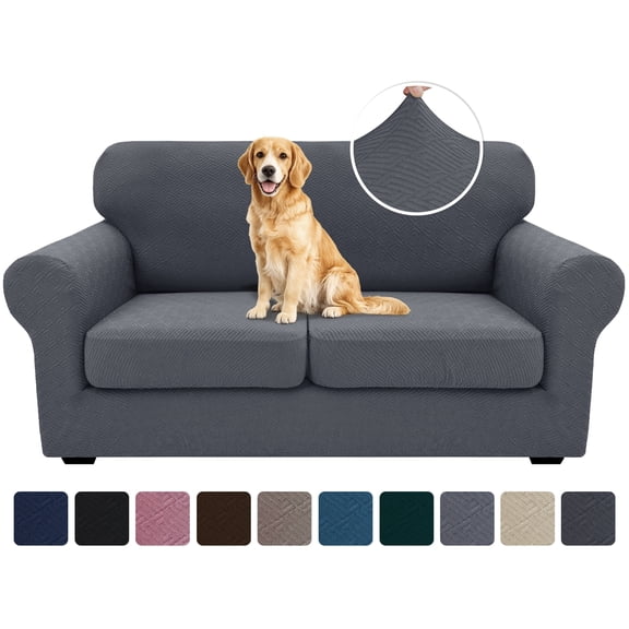 XYMHUN Sofa Cover Stretch Couch Cover Loveseat Sofa Slipcover Furniture Protector for 2 Cushion Sofa,Light Gray