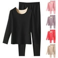 thumbnail image 1 of YSUEJPF Long Johns‌ Sets for Women Fleece Long Sleeve Crewneck Tops & Elastic Waist Leggings Stretchy Breathable Thermal Underwear Base Layer, 1 of 3