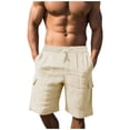 thumbnail image 1 of YSUEJPF Big & Tall Linen Shorts for Men Summer Lightweight Breathable Beach Shorts Quick Dry Cargo Shorts with Multi Pockets, 1 of 7