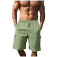 thumbnail image 1 of YSUEJPF Big & Tall Linen Shorts for Men Summer Lightweight Breathable Beach Shorts Quick Dry Cargo Shorts with Multi Pockets, 1 of 4