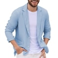 thumbnail image 1 of YSUEJPF Blazer for Men Business Casual Notch Lapel One Button Suit Jackets Baggy Long Sleeve Work Jackets Solid Formal Wear with Pockets, 1 of 8