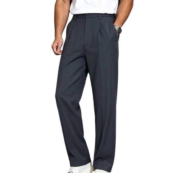 YSUEJPF Dress Pants for Men Pleated Straight Leg Business Casual Slacks Work Office Golf Pants with Pockets
