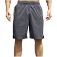 thumbnail image 1 of YSUEJPF Men's Athletic Shorts Summer Breathable Lightweight Workout Shorts Solid Baggy Activewear with Elastic Waist & Pockets, 1 of 5