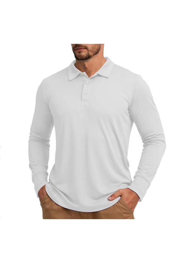 Men's Button Up Rash Guard Shirts, UPF 50+ Sun Protection Long Sleeve Golf Shirts, Quick Dry Lightweight Sun Shirt with Collar
