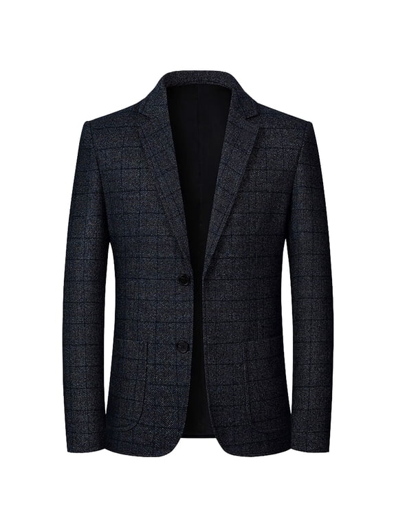 Mens Suit Single Breasted Notch Lapel Breathable Sport Coat Trendy Soft Long Sleeve Blazer for Groom Prom