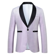 YSUEJPF Mens Sport Coats One Button Notch Lapel Classic Solid Blazer Wedding Formal Dress Suit Jackets