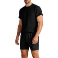 thumbnail image 1 of YSUEJPF Mens 2 Piece Outfits Summer Short Sets Textured Short Sleeve Shirts & Shorts Lightweight Workout Sets Casual Sweat Suits, 1 of 6